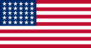 Steagul SUA în 1849 (30 de stele reprezentând 30 de state)