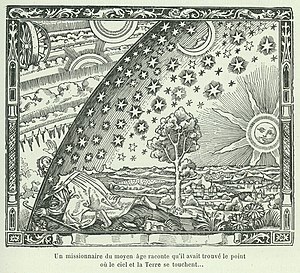 What are the ultimate causes and principles of the world? - Woodcut from Camille Flammarion's L'Atmosphère (1888) (Flammarion's wood engraving)