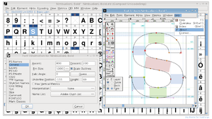 Font editor Fontforge to create your own fonts, details with Bézier curves