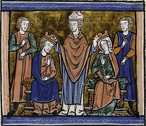 La Coronación del Rey Fulco y la Reina Melisenda de Jerusalén. Siglo XIII.  