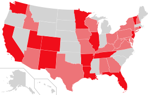 Accesso al voto per Stato Al voto (14 Stati + DC, 195 voti elettorali) Scritto (5 Stati, 77 voti elettorali) Non al voto