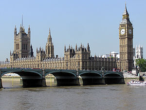 De Houses of Parliament, gezien over de Westminster Bridge