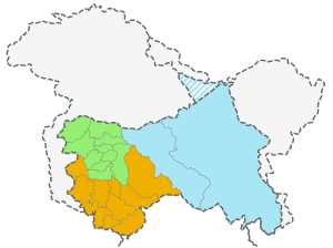 Kashmiri piirkonna poliitiline jagunemine