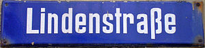 Altdeutsches emailliertes Straßenschild