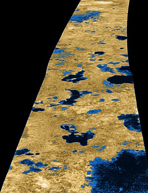 Lagos de metano em Titan: Imagem do radar Cassini, 2006