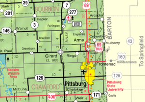 Zemljevid okrožja Crawford iz leta 2005 (legenda zemljevida)