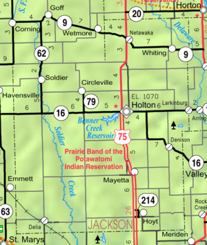 2005 KDOT Mapa do Condado de Jackson (legenda do mapa)