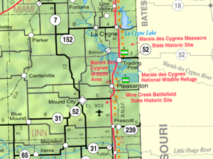KDOT:s karta över Linn County från 2005 (kartlegend)  