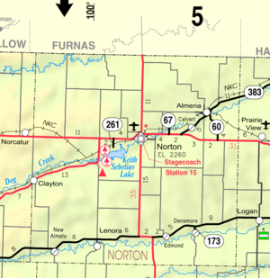 Mapa de 2005 del KDOT del condado de Norton (leyenda del mapa)  