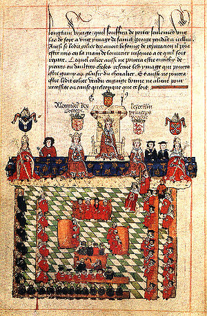 Engels parlement voor de koning ca. 1300