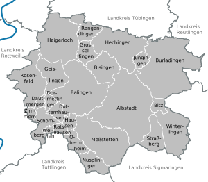 Ciudades y municipios de la región de Zollernalbkreis  
