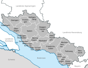 Bodenseekreis pilsētas un pagasti