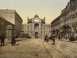 Richelieu Street en het Opera Theater in de jaren 1890.