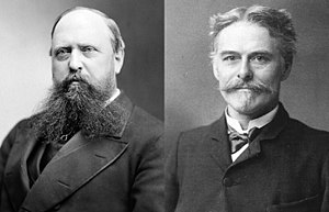 Othniel Charles Marsh (balra) és Edward Drinker Cope (jobbra) rivalizálása váltotta ki a csontháborúkat.