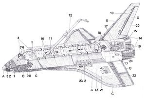 Zeichnung des Space Shuttle