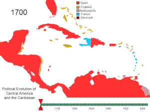 Évolution politique de l'Amérique centrale et des Caraïbes 1700 et suivantes