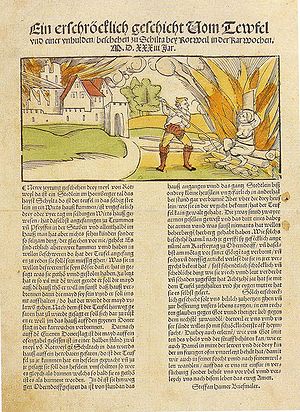 1533 resoconto dell'esecuzione di una strega accusata di aver bruciato la città di Schiltach nel 1531.