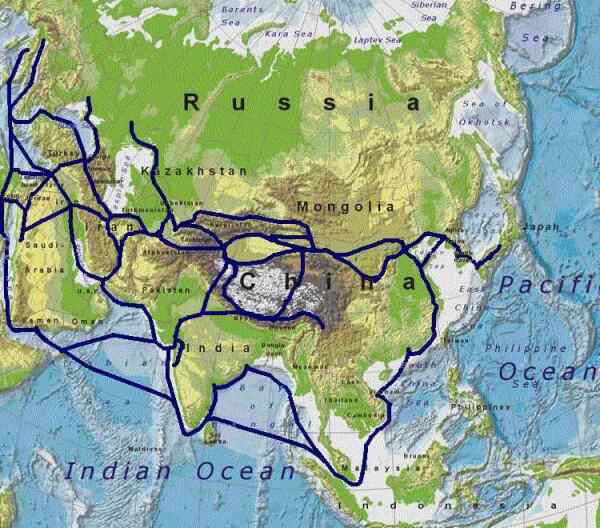 Zīda ceļš savienoja daudzas Āzijas civilizācijas.