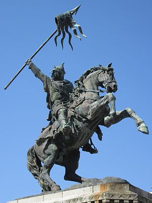 Statua di Guglielmo il Conquistatore a Falaise realizzata da Louis Rochet nel 1851.