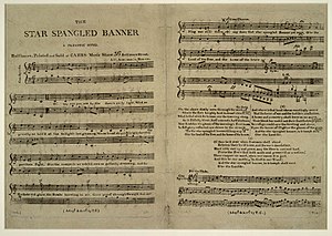  Een kopie uit 1814 van de Star-Spangled Banner  