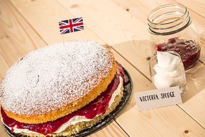 Een Britse klassieke Victoria cake  