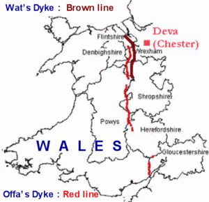 Wat's Dyke en Offa's Dyke: resterende gedeelten