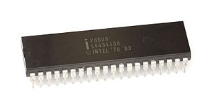 The Intel i8088 has only an 8 bit wide data bus compared to the i8086 and was used in the IBM PC.