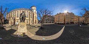 360° New Bach Monument in Leipzig Show as spherical panorama