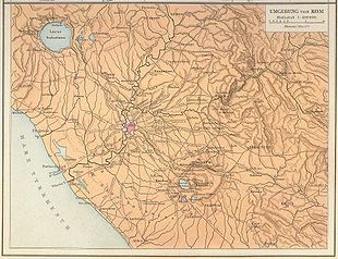 Surroundings of Rome in Antiquity (Gustav Droysen: Allgemeiner Historischer Handatlas, 1886)