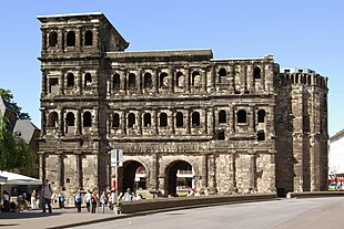 The inner city side of the Porta Nigra. The photo below was taken from the center of the upper floor.