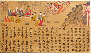 Syy ja seuraus -sutra . Kahdeksannella vuosisadalla Japanissa tehty kuva, joka esittää syyn ja seurauksen.  