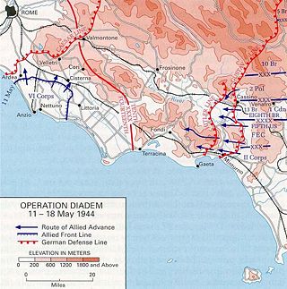 Geallieerd aanvalsplan voor 'Operatie Diadem', mei 1944