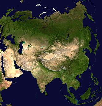 Satellite image of Asia