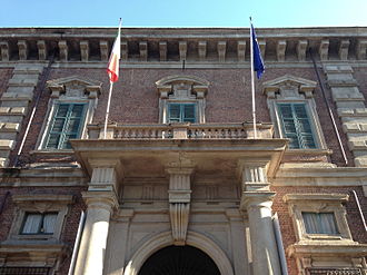 De hoofdingang van het Palazzo Brera   