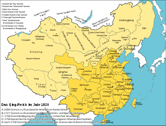 Imperial China at the time of the Qing Dynasty, 1820