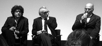 De la stânga la dreapta: Salvo Cuccia, Martin Scorsese și Vittorio De Seta la Festivalul de Film Tribeca 2005.  