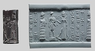 Sylinterin sinetti, n. 18.-17. vuosisata eaa. Babylonia  