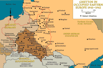 Map of the Jewish Ghettos in Eastern Europe (1941-1945)