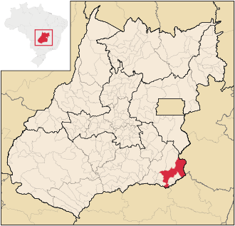 Location of Catalão in the state of Goiás