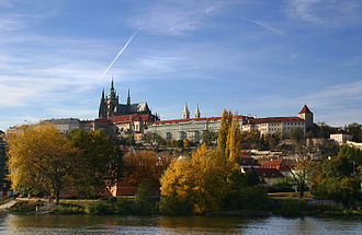 Prague Castle above the Vltava River