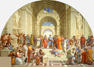 Raphael's School of Athens with the idealized representations of the founding fathers of Western philosophy. Although since Plato primarily a matter of written treatise, animated conversation remains an important part of philosophical life to this day.