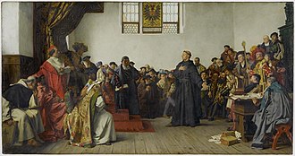 Luther na sněmu ve Wormsu, Anton von Werner, 1877  
