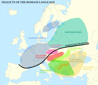Distribution of the Romani languages