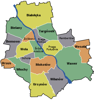 Administrative division of Warsaw since 2002