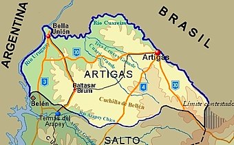 Karta över Artigas  