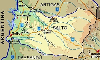Kaart van Salto  