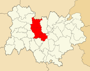 Loiren piirikunnat, punaisella, Auvergne-Rhône-Alpesin alueella.