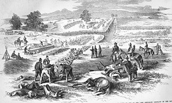 Begravelse af de døde på slagmarken ved Antietam