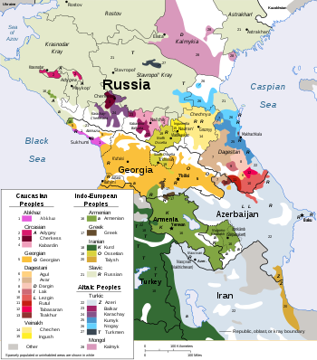 Grupos etnolingüísticos de la región del Cáucaso  