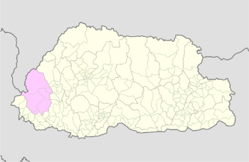 Localisation du district de Haa au Bhoutan